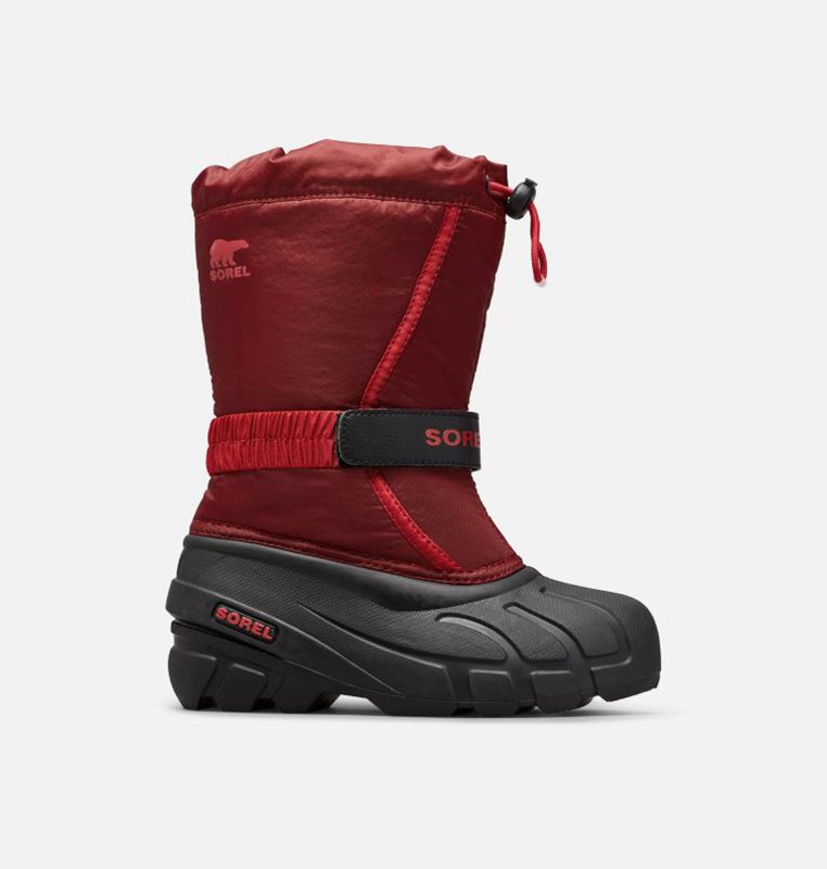 Kids Snow Boots Red/Black - Sorel Childrens Flurry™ - 081-HLEZKU